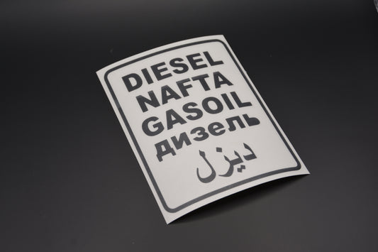 Tankaufkleber Diesel Mehrsprachig Gasoil - Viny Folie